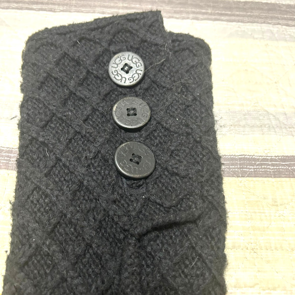 UGG Australia Lattice Cardy Boot Womens 6 Black Knit Button Slouch Convertible - Picture 7 of 8